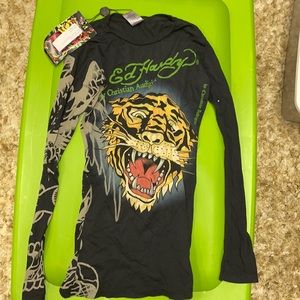 Black Tshirt ED Hardy Women’s XS Long Sleeve Tshirt